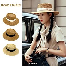 草編平頂禮帽女夏天出游防曬遮陽帽小眾款平頂帽日系穿搭休閑草帽-沐雨家居 歷史價格詳細信息