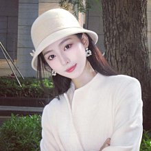 帽子女秋冬羊毛呢帽優雅捲邊盆帽大毛球漁夫帽保暖帽英倫休閒禮帽 歷史價格詳細信息