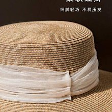 法式草帽女春夏日系平頂禮帽可調節法式英倫遮陽防曬出遊百搭海邊 歷史價格詳細信息