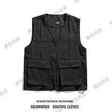 潮牌寬松工裝背心 無袖外套 工裝馬甲 潮流街頭街舞寬松多口袋帥酷馬甲 機能戰術背心 軍綠男女同款 歷史價格詳細信息