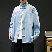 牛仔襯衫男士新款長袖秋季襯衣韓版潮流休閑衣服工裝外套男裝寸衫-靚仔男裝 歷史價格詳細信息