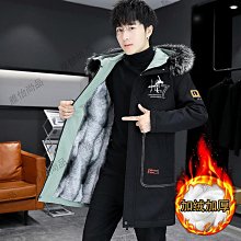 男士純棉衣服中長款棉襖加絨加厚青年夾克潮流帥氣大碼外套 教練外套 男外套 風衣夾克外套防風外套 禦寒外套 大尺碼外-时尚男装 歷史價格詳細信息