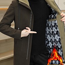 加絨加厚連帽風衣外套 冬季刷毛保暖防風外套 棉服 韓版上衣男 時尚潮流休閒外套 男士連帽夾克 素色修身風衣外套 男-潮男服飾 歷史價格詳細信息