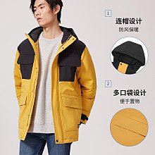 evi's李維斯男士冬季中長款連帽保暖羽絨服純色百搭A-名流 歷史價格詳細信息