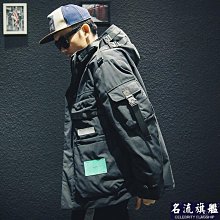 網淘潮店冬季工裝中長款羽絨服男士新款加厚連帽帥氣潮牌保暖外套潮-名流 歷史價格詳細信息