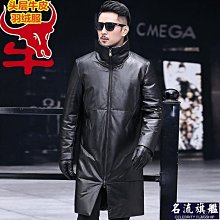 真皮皮衣男羽絨服中長款連帽皮大衣綿羊皮夾克風衣皮草-毛毛男裝 歷史價格詳細信息