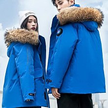 冬季羽絨服男時尚毛領連帽大衣保暖白鴨羽絨服休閒2022男士女士羽絨服EQOX KN5H 歷史價格詳細信息