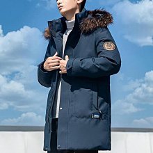 熱買好貨鵝絨羅蒙男士中長款羽絨服男秋冬厚款休閑保暖連帽外套男-名流 歷史價格詳細信息