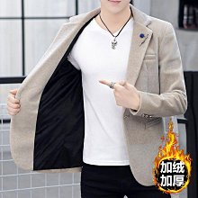 男士毛呢外套 毛呢西裝男 西裝外套 商務西裝 西裝領男士毛呢外套春秋季新款韓版休閒時尚短版毛呢大衣外套男潮-時尚男裝 歷史價格詳細信息