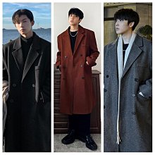 毛呢大衣男冬季過膝中長款cityboy韓版潮流加厚大尺碼毛呢風衣外套 PQE1-时尚男装 歷史價格詳細信息