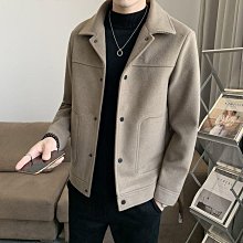 呢料夾克 港風百搭外套 英倫風外套 冬季外套男 【P1121】 2023秋冬新款男士翻領毛呢大衣休閒緊身加厚毛呢外套高檔 歷史價格詳細信息