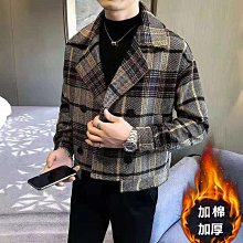 男童毛呢外套冬季加厚夾棉兒童呢子大衣寶寶粉色格子翻領拉鍊夾克 歷史價格詳細信息