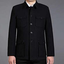 男士毛呢西裝外套冬裝加厚中年羊毛大衣男中長款風衣羊絨爸爸裝中老年加絨呢子外套 歷史價格詳細信息