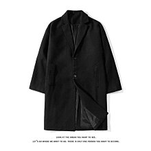 毛呢大衣男高級感潮牌寬鬆休閒中長款風衣春秋季港風復古情侶外套-时尚男装 歷史價格詳細信息