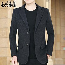男士毛呢外套 毛呢西裝男 西裝外套 商務西裝 西裝領男士毛呢外套春秋季新款韓版休閒時尚短版毛呢大衣外套男潮-時尚男裝 歷史價格詳細信息