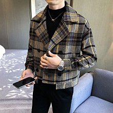 加棉加厚毛呢大衣男青年修身金貂絨呢子夾克韓版短款翻領貂絨風衣 歷史價格詳細信息