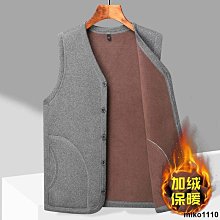 秋冬中老年男士馬夾爸爸裝加絨加厚加大碼坎肩背心羽絨棉馬甲多兜 歷史價格詳細信息