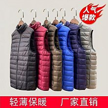羽絨背心  馬甲背心  (120G白鴨絨)美式冬季背心魔術貼羽絨棉馬甲 歷史價格詳細信息