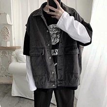 牛仔馬甲男 寬松大碼 無袖坎肩工裝 大口袋背心外套 美式復古 歷史價格詳細信息