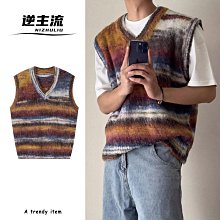 【潮人衣櫃】日系 學院風 針織衫 馬甲 男 春秋季 寬鬆 圓領 毛衣 背心 無袖 百搭 針織 坎肩 歷史價格詳細信息