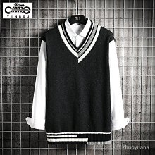 日系針織衫 無袖毛衣背心 男生學院風V領針織衫 冬季疊穿內搭打底衫 毛衣男 刺繡無袖背心外套 坎肩 百搭背心 歷史價格詳細信息