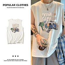 2024夏季男士印花背心運動健身背心男生 寬鬆型無袖t恤男 素色速乾 運動無袖 歷史價格詳細信息