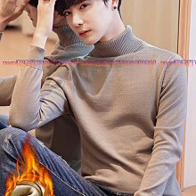 高領毛衣 男士打底針織衫 秋冬季潮流刷毛加厚保暖男裝上衣服 素色高領毛衣男 歷史價格詳細信息