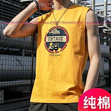 純棉無袖t恤男士夏季薄款潮牌寬松坎肩運動健身籃球背心男款外穿-毛毛男裝 歷史價格詳細信息