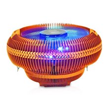 【熱賣精選】寒霜600IED發光cpu散熱器 桌上型電腦電腦6銅管通用靜音CPU風扇 歷史價格詳細信息