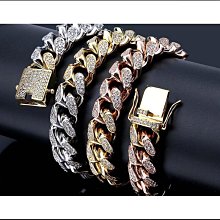 嘻哈鋯石古巴鏈戒指8mm鑲鋯石電鍍真金潮流男士戒指配飾-哈囉好物 歷史價格詳細信息