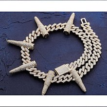 嘻哈鋯石古巴鏈戒指8mm鑲鋯石電鍍真金潮流男士戒指配飾-哈囉好物 歷史價格詳細信息