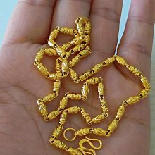 越南沙金項鍊女 24k金長命富貴加繩子 转运镀黄金吊墜鎖骨鏈禮物久不褪色 歷史價格詳細信息
