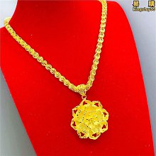 越南沙金項鍊女 24k金長命富貴加繩子 转运镀黄金吊墜鎖骨鏈禮物久不褪色 歷史價格詳細信息