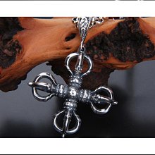 s925銀男士金剛杵彈簧扣項鍊復古朋克嘻哈銀鏈手工編織扭紋鏈 歷史價格詳細信息