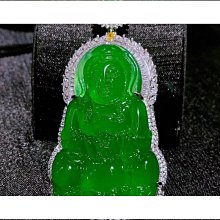 925銀鑲嵌綠玉髓觀音吊墜 玉石項鍊手鍊吊墜耳墜飾品支持 歷史價格詳細信息