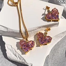 粉色愛心耳環2024年新款小眾設計感高級氣質甜美耳墜心形耳釘耳飾~晴天 歷史價格詳細信息
