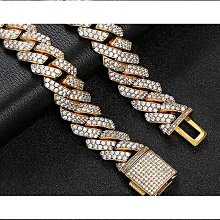 嘻哈鋯石古巴鏈戒指8mm鑲鋯石電鍍真金潮流男士戒指配飾-哈囉好物 歷史價格詳細信息