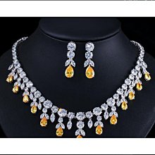 新款新娘結婚婚紗配飾項鍊耳環兩件套裝宴會禮服飾品水鑽韓式大氣 pndb 歷史價格詳細信息