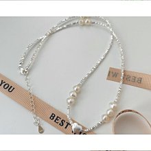 純銀碎銀子愛心珍珠手鍊女小眾設計天然淡水手環高級感s925手串 歷史價格詳細信息