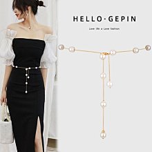 珍珠腰鏈女細配連衣裙子襯衫收腰裝飾腰帶金屬鏈條ins潮百搭時尚大衣腰帶-促銷 歷史價格詳細信息