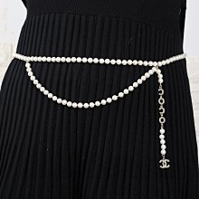 現貨 珍珠腰鏈彈力新款女百搭洋裝鬆緊彈力腰帶時尚韓版配飾潮流顯瘦-簡約 歷史價格詳細信息