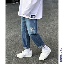 牛仔褲男士夏季原宿港風寬鬆個性潮流ins休閒百搭闊腿拖地長褲子 歷史價格詳細信息