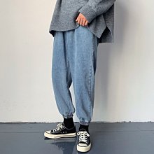 新品 束腳牛仔褲男 2色S-3XL 拼接腰果花牛仔褲子 潮流百搭ins港風褲子 春秋款褲子 痞帥九分褲-可開發票 歷史價格詳細信息