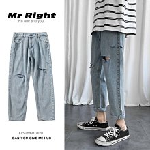 夏季薄款破洞牛仔馬甲男韓版修身青少年休閑百搭無袖坎肩背【超齡男裝】 歷史價格詳細信息