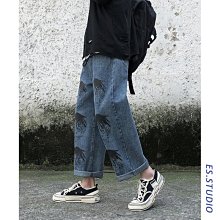 夏季潮牌高街ins黑色修身顯瘦破洞彈力牛仔褲男潮牌復古寬鬆長褲 歷史價格詳細信息