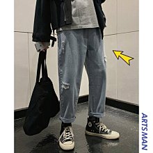 下殺-@港仔文藝男夏季牛仔長新褲男潮牌正韓闊腿褲子寬松新品墜感老爹直筒褲 歷史價格詳細信息