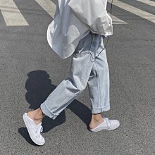 夏季新款時髦牛仔褲女撞色織帶大破洞全棉直筒闊腿長褲  高級感風 歷史價格詳細信息