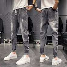 新款男士彈力破洞牛仔褲 男修身韓版破洞小腳褲 男裝時尚個性長褲鉛筆褲 磨破褲破洞褲乞丐褲-22號穿搭 歷史價格詳細信息