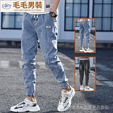 夏季破洞牛仔褲子男士韓版寬鬆高街個性休閒帥氣學生百搭闊腿長褲 歷史價格詳細信息