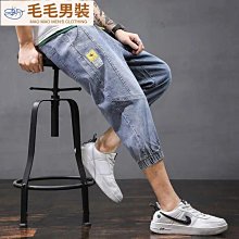 七分牛仔短褲 男士2022夏季薄款寬鬆大尺碼直筒闊腿7分褲子 七分牛仔褲 男夏季薄款五分褲 時尚百搭青年馬 歷史價格詳細信息